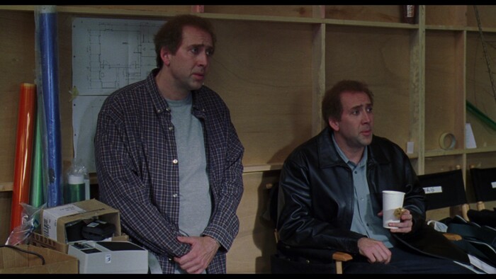 (courtesy photo) Nicolas Cage plays neurotic screenwriter Charlie Kaufman (left) and his freewheeling brother Donald (right) in the 2002 comedy "Adaptation."