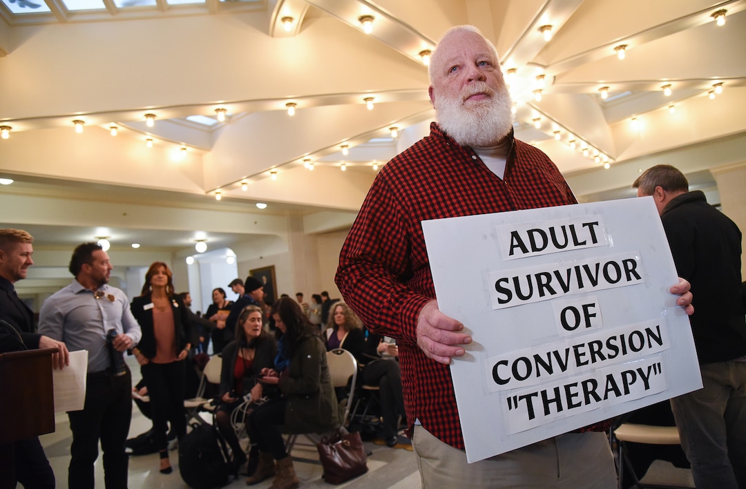(Francisco Kjolseth  |  The Salt Lake Tribune)  Connell O'Donovan of Salt Lake who calls himself an ex-Mormon says he endured 10-years of conversion therapy in high school and college as he lends his experience and attends a press event at the Utah Capitol where legislation was being introduced to ban conversion therapy on Thursday, Feb. 21, 2019. .
