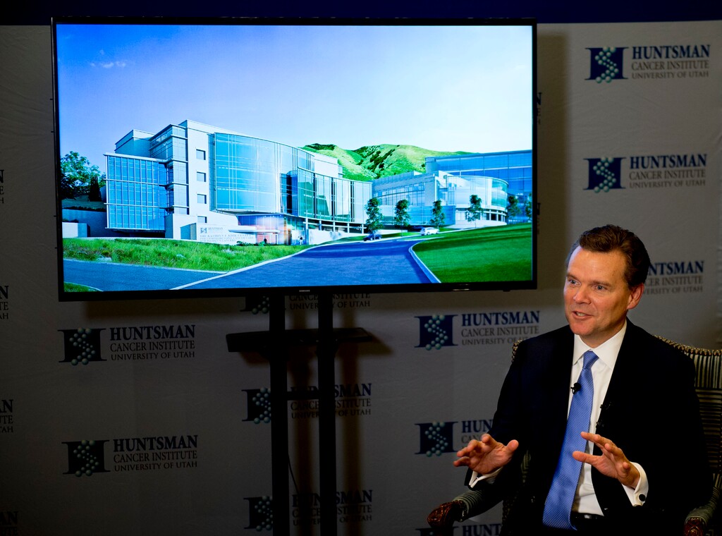 (Jeremy Harmon  |  The Salt Lake Tribune) Peter Huntsman talks about an expansion of the Huntsman Cancer Institute on Thursday, Sept. 20, 2018.