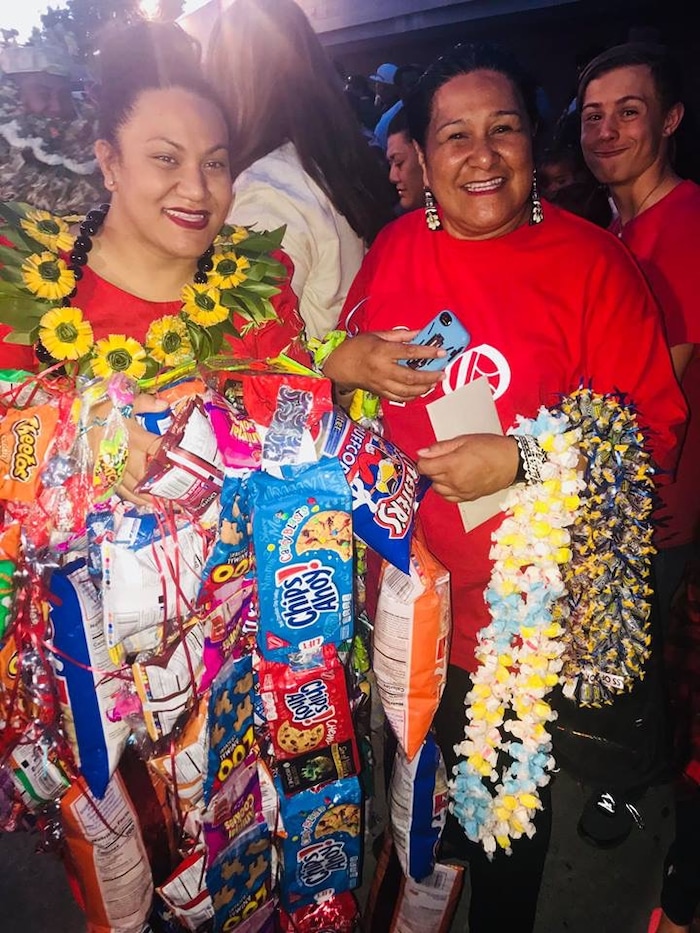 (Courtesy of M. Vida Hafoka) Taavili PO Hafoka graduated from East High School in Salt Lake City on Wednesday, June 6, 2018. He has South Pacific heritage but was banned from wearing leis during his ceremony at the Huntsman Center. Pacific Islander students, when allowed, typically wear one or two fresh leis during their graduation to honor their heritage. Relatives then pile more on after the ceremony, in celebration.