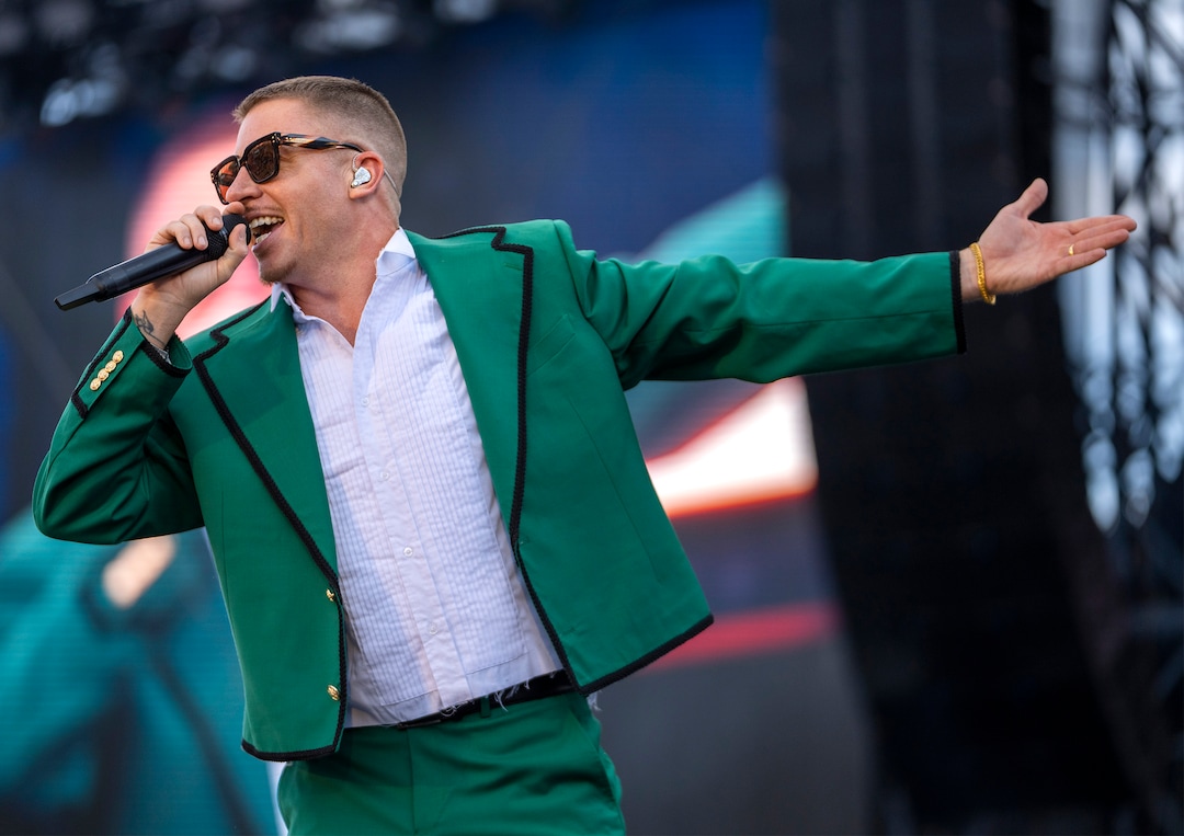 (Rick Egan | The Salt Lake Tribune)  Macklemore performs at Rice-Eccles Stadium, on Friday, Aug. 5, 2022.