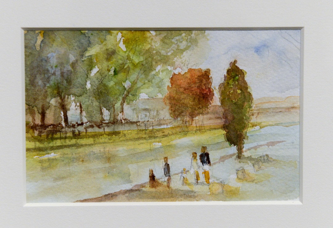 Leah Hogsten  |  The Salt Lake Tribune   "Walking by the Seine, 2017." Henry Eyring's extensive watercolor collection, on display now through January 21, 2019 at the Church History Museum. The collection, titled: ÒA Visual Journal: The Artwork of Henry B. Eyring,Ó reveals Eyring's memories with family, friends and trips. Eyring is second counselor in the First Presidency of The Church of Jesus Christ of Latter-day Saints.  