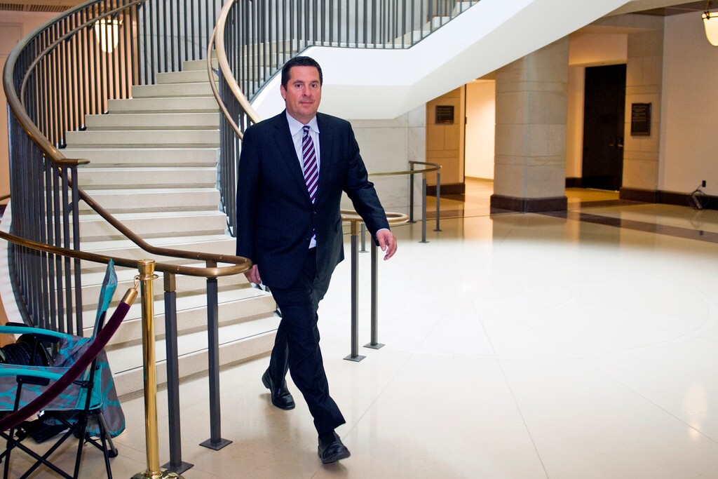 House Intelligence Committee Chairman Rep. Devin Nunes, R-Calif., walks to the House Intelligence Committee hearing room on Capitol Hill in Washington, Wednesday, Jan. 17, 2018. (AP Photo/Cliff Owen)