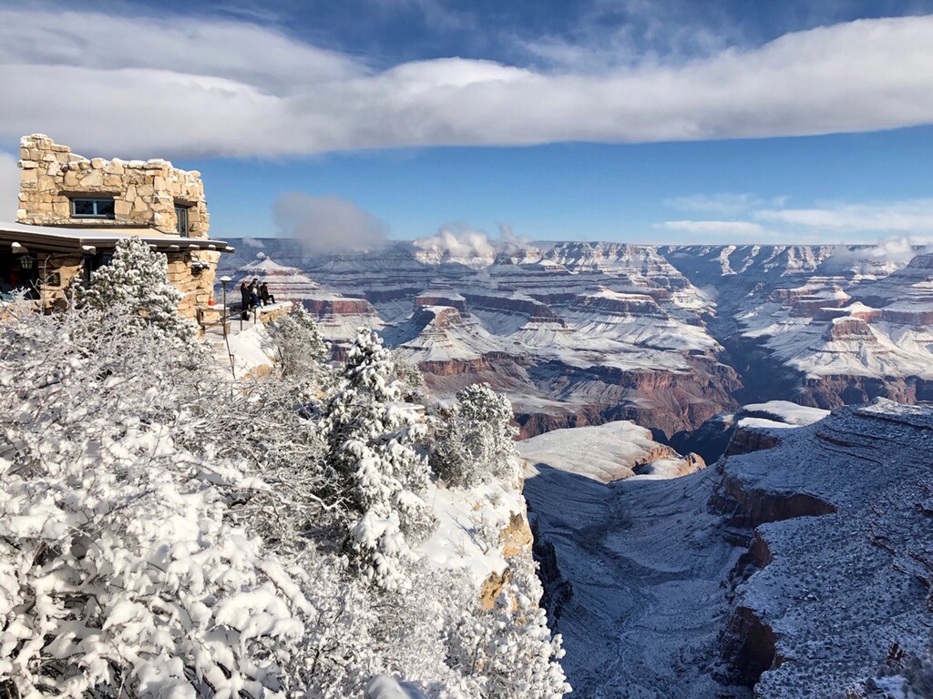 (Anna Johnson | AP file photo) This Tuesday, Jan. 1, 2019, photo shows Lookout Studio in Grand Canyon Village on the South Rim of Grand Canyon National Park in Arizona. Grand Canyon National Park officials say they are investigating whether anyone was exposed to radiation at unsafe levels while samples of uranium ore sat in plastic buckets in a park research building.