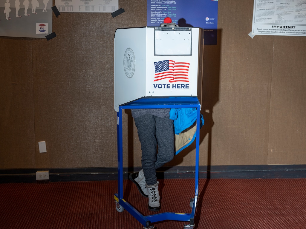 (Elizabeth Bick | The New York Times)
A voter casts their ballot during early voting at a polling place in New York on Oct. 30, 2020. "Barack Obama asked Democrats to kill the filibuster and pass a voting rights bill because it was the right thing to do. There’s a stronger argument," writes New York Times opinion columnist Jamelle Bouie.