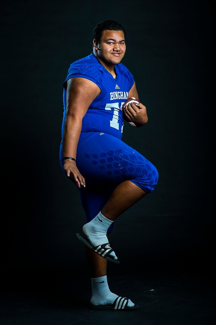 (Chris Detrick | The Salt Lake Tribune) Bingham's Simote Pepa poses for a portrait Friday, December 15, 2017.