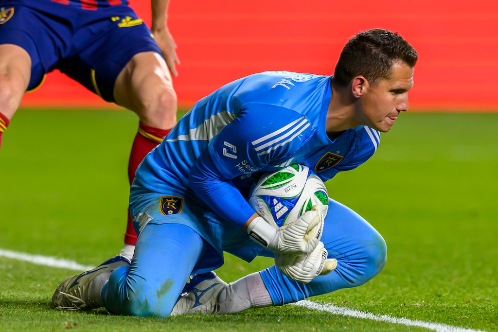 Real Salt Lake goalkeeper Rafael Cabral, shown during a game against the Vancouver Whitecaps on May 24, made three saves against FC Cincinnati on Saturday night before Cincy scored in the 87th minute for a 1-0 victory. (AP Photo/Tyler Tate)