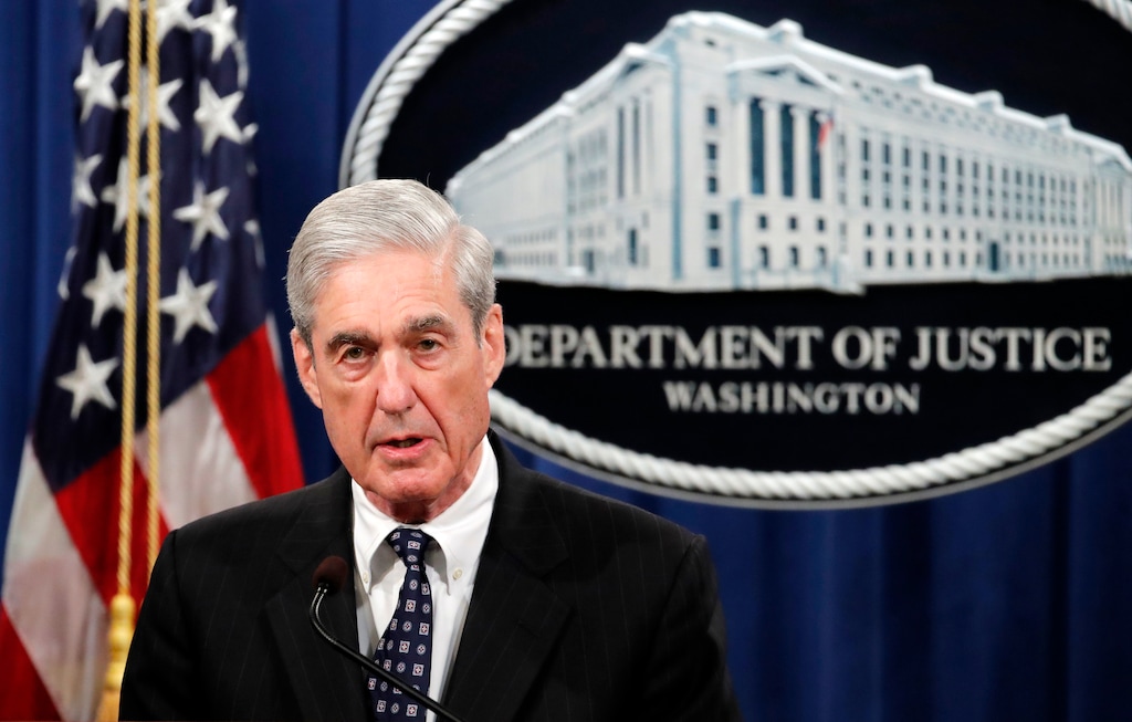 (Carolyn Kaster | AP file photo)  Special counsel Robert Mueller speaks at the Department of Justice Wednesday, May 29, 2019, in Washington, about the Russia investigation.
