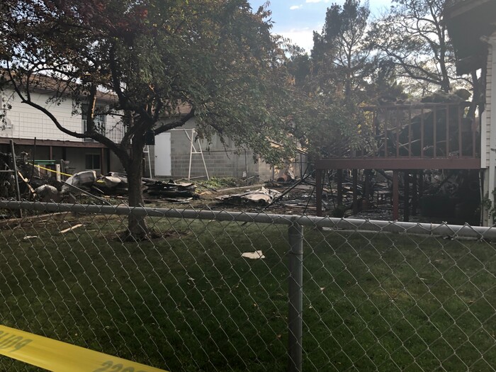 (Sydney Glenn | FOX 13) The crash site where a small plane with six passengers hit a home in West Jordan on Saturday, July 25, 2020.