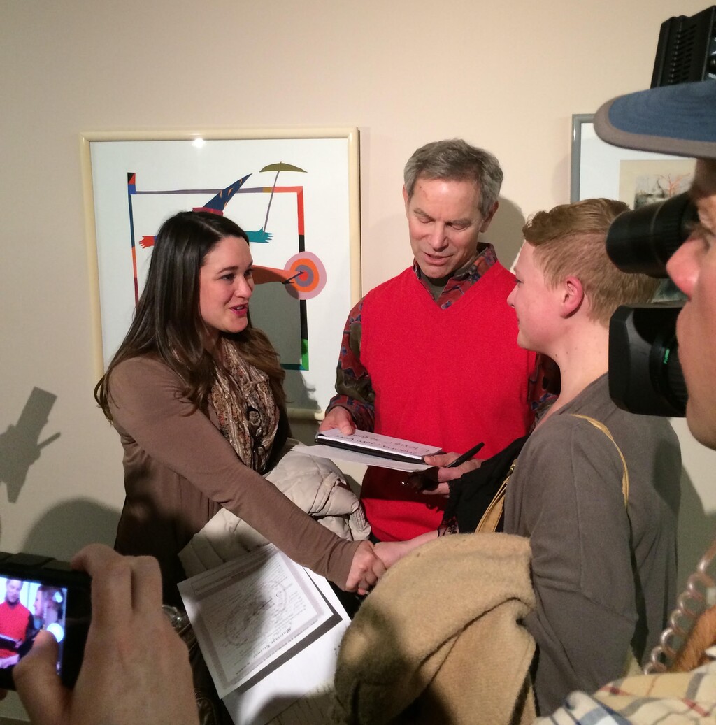 (Courtesy of Kelly Favero) After a federal judge struck down the Utah law banning same-sex marriage on Dec. 20, 2013, Marina and Elenor Gomberg were among the many couples who quickly got hitched. They loved it, but wished their outfits didn't inadvertently match.