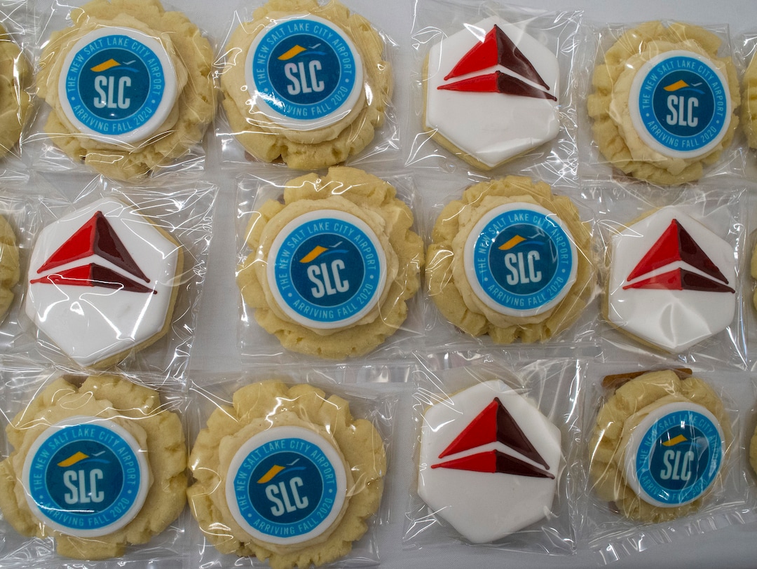 (Rick Egan  |  The Salt Lake Tribune)    Cookies were given to passengers on the first flight out of the new terminal at the Salt Lake City International Airport on Tuesday, Sept. 15, 2020.