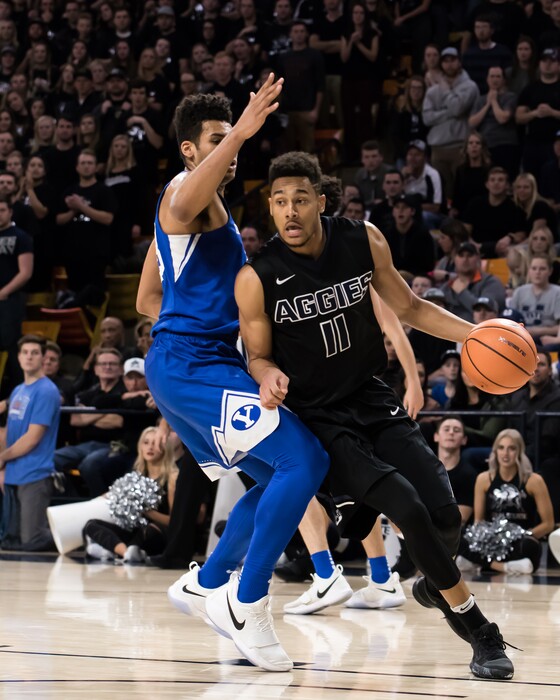 Rick Parker  |  Utah State Athletics
Utah State senior Alex Dargenton has started 15 of the Aggies' first 21 games this season.
