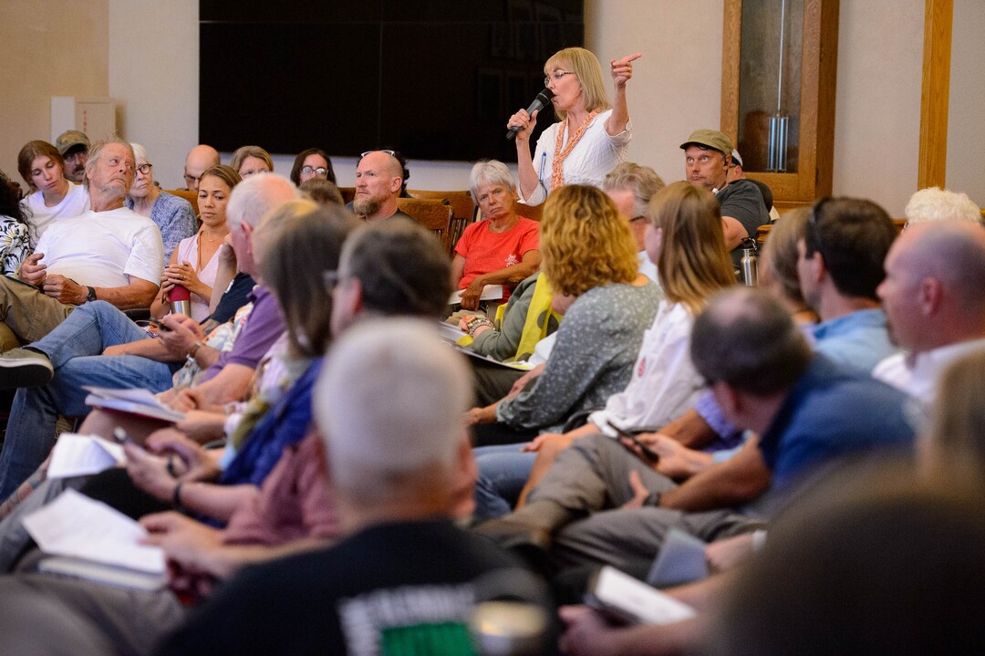 (Trent Nelson  |  The Salt Lake Tribune)  Ty Markham voices her opposition as the Salt Lake City Council takes public comment on a proposal to grant tax subsidies to development in the city's northwest side, on Tuesday Aug. 20, 2019.