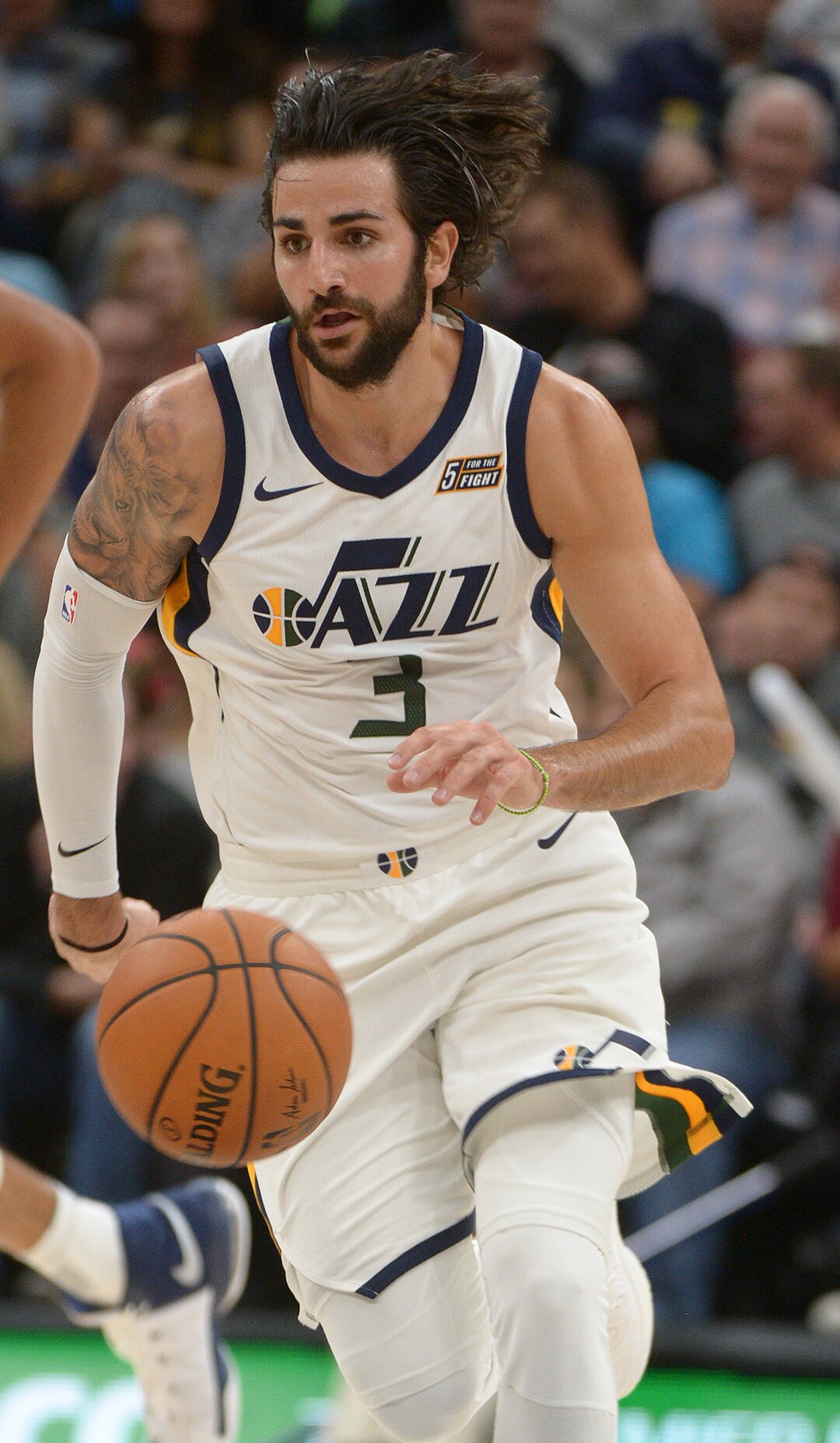 (Leah Hogsten  |  The Salt Lake Tribune) Utah Jazz guard Ricky Rubio (3). The Utah Jazz defeated the Phoenix Suns 112-101 during preseason NBA basketball at Vivint Smart Home Arena in Salt Lake City, October 6, 2017.