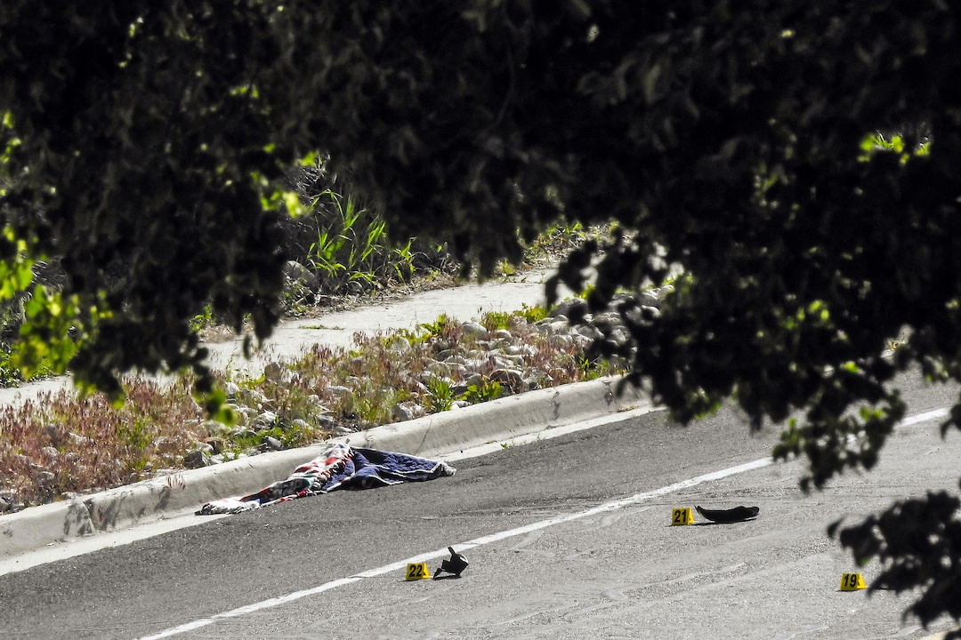 Chris Detrick  |  The Salt Lake TribunePolice officers investigate the scene of a shooting Tuesday, June 6, 2017. The shooting occurred at about 3:45 p.m. outside of a residence at about 2175 East and Alta Canyon Drive (about 8630 South), said Sandy police Sgt. Jason Nielsen. Nielsen said the shooter was among the dead and, therefore, there is no threat to the public.