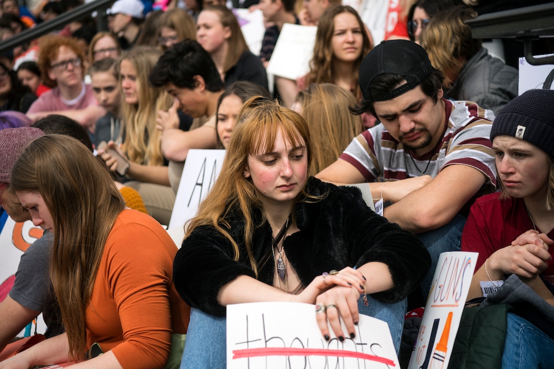 (Chris Detrick  |  The Salt Lake Tribune)  Participants listen during the March for Our Lives SLC rally at the state Capitol Saturday, March 24, 2018. The student-led March for Our Lives SLC got underway about 11:30 a.m. with what police estimated were 8,000 participants walking from Salt Lake CityÕs West High School to the front steps of the state Capitol.