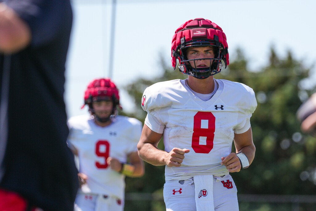 (Eli Rehmer | Utah Athletics) Quarterback Brandon Rose participates in Utah football fall practice in Salt Lake City on Tuesday, Aug. 08, 2023.