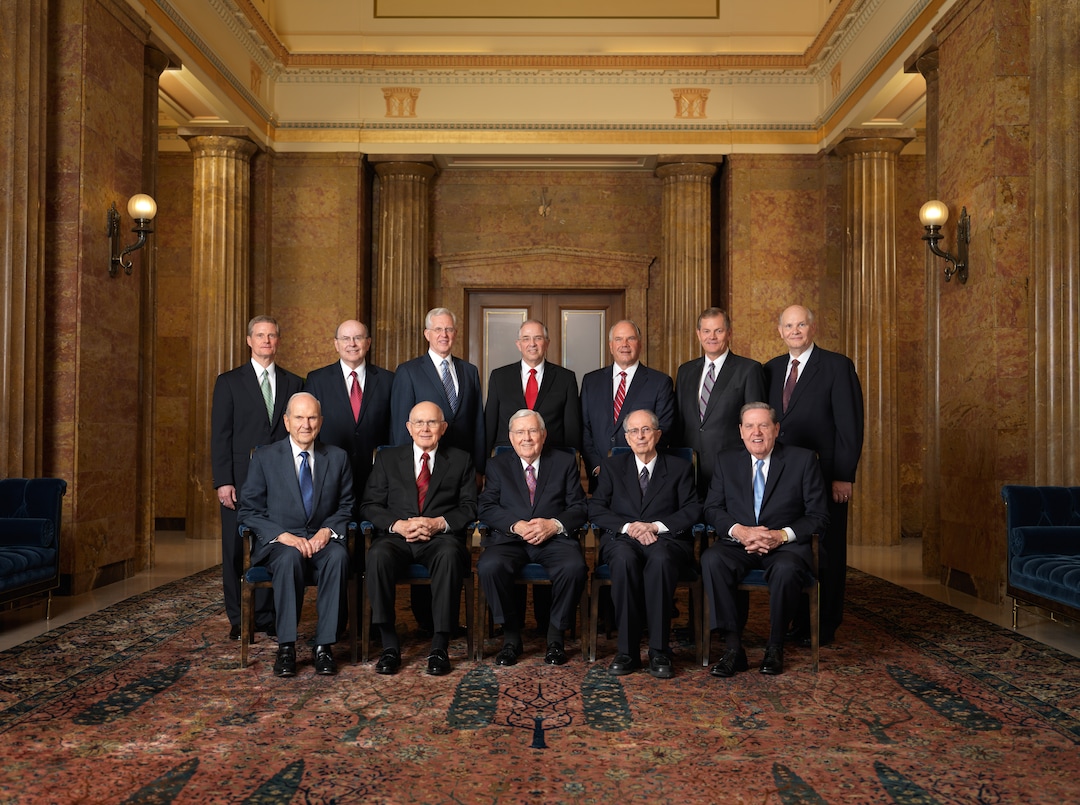 (Photo courtesy of Intellectual Reserve) The Quorum of the Twelve Apostles, October 2015.