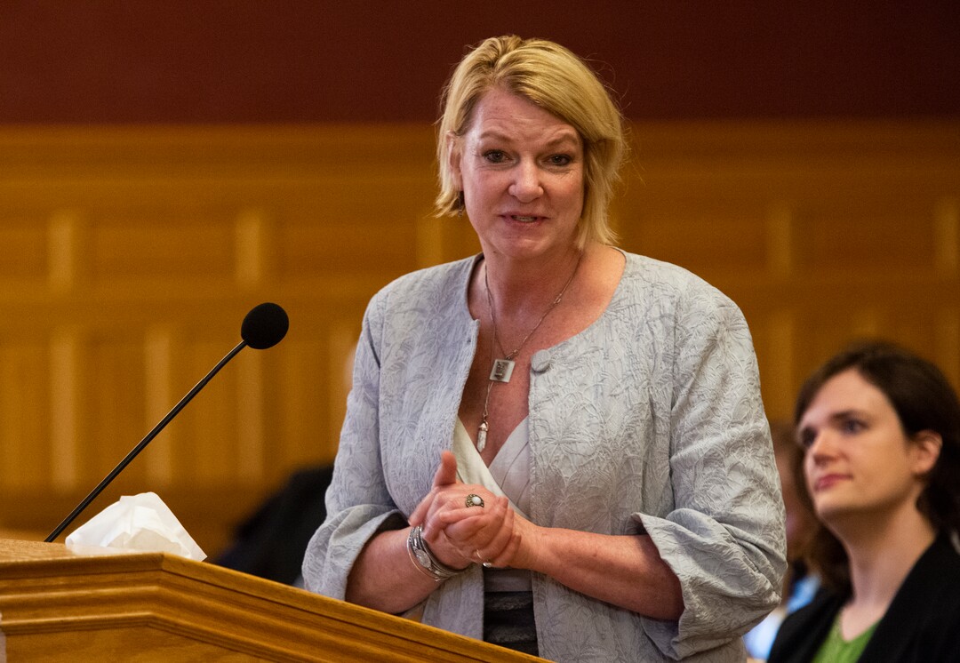 (Rick Egan  |  The Salt Lake Tribune)     Nancy Philip introduces herself to the Salt Lake City Council, as she applies for the  City Counsel position vacated by Mayor Erin Mendenhall. More than 20 people candidates were given 5 minutes each to speak at the meeting, Tuesday, Jan. 21, 2020.
