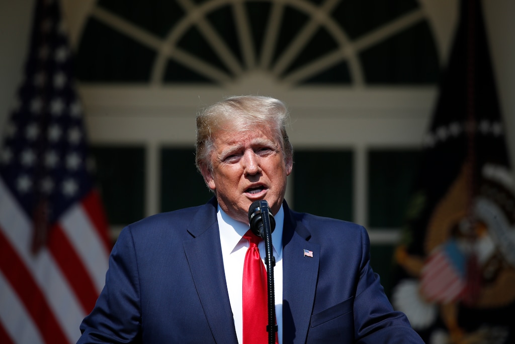 President Donald Trump speaks before signing H.R. 1327, an act ensuring that a victims' compensation fund related to the Sept. 11 attacks never runs out of money, in the Rose Garden of the White House, Monday, July 29, 2019, in Washington. (AP Photo/Alex Brandon)