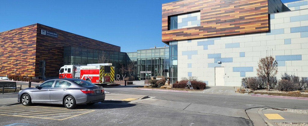 (Salt Lake County Library) Emergency crews responded to a burst sprinkler pipe at the West Jordan branch of the Salt Lake County Library on Tuesday, Jan. 31, 2023.