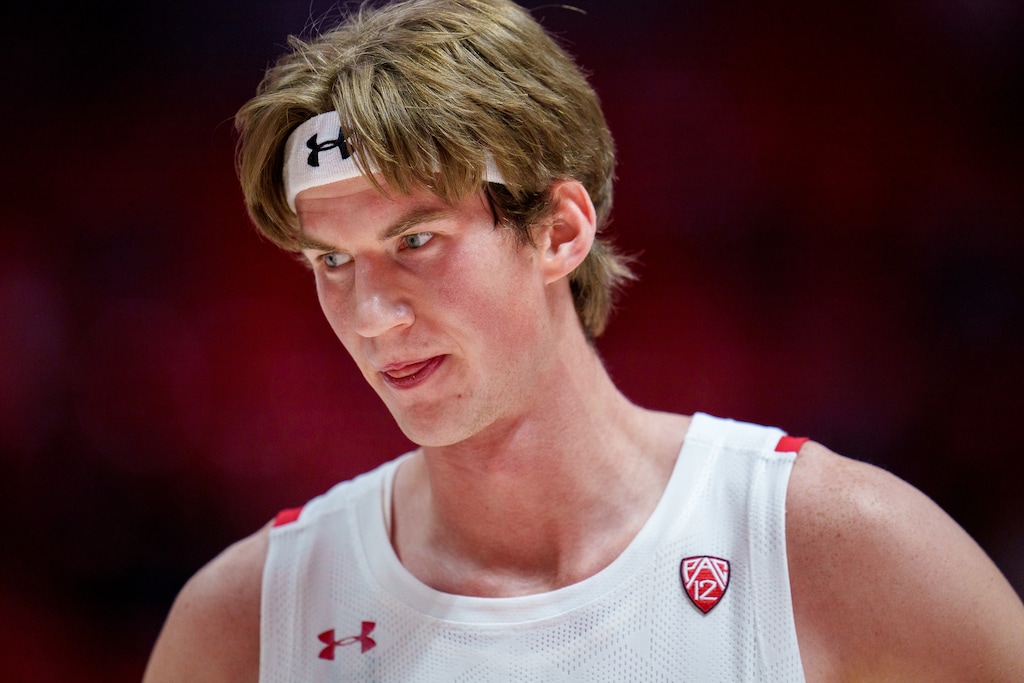 (Trent Nelson  |  The Salt Lake Tribune) Utah Utes center Branden Carlson (35) as the University of Utah hosts Idaho State, NCAA basketball in Salt Lake City on Monday, Nov. 14, 2022.