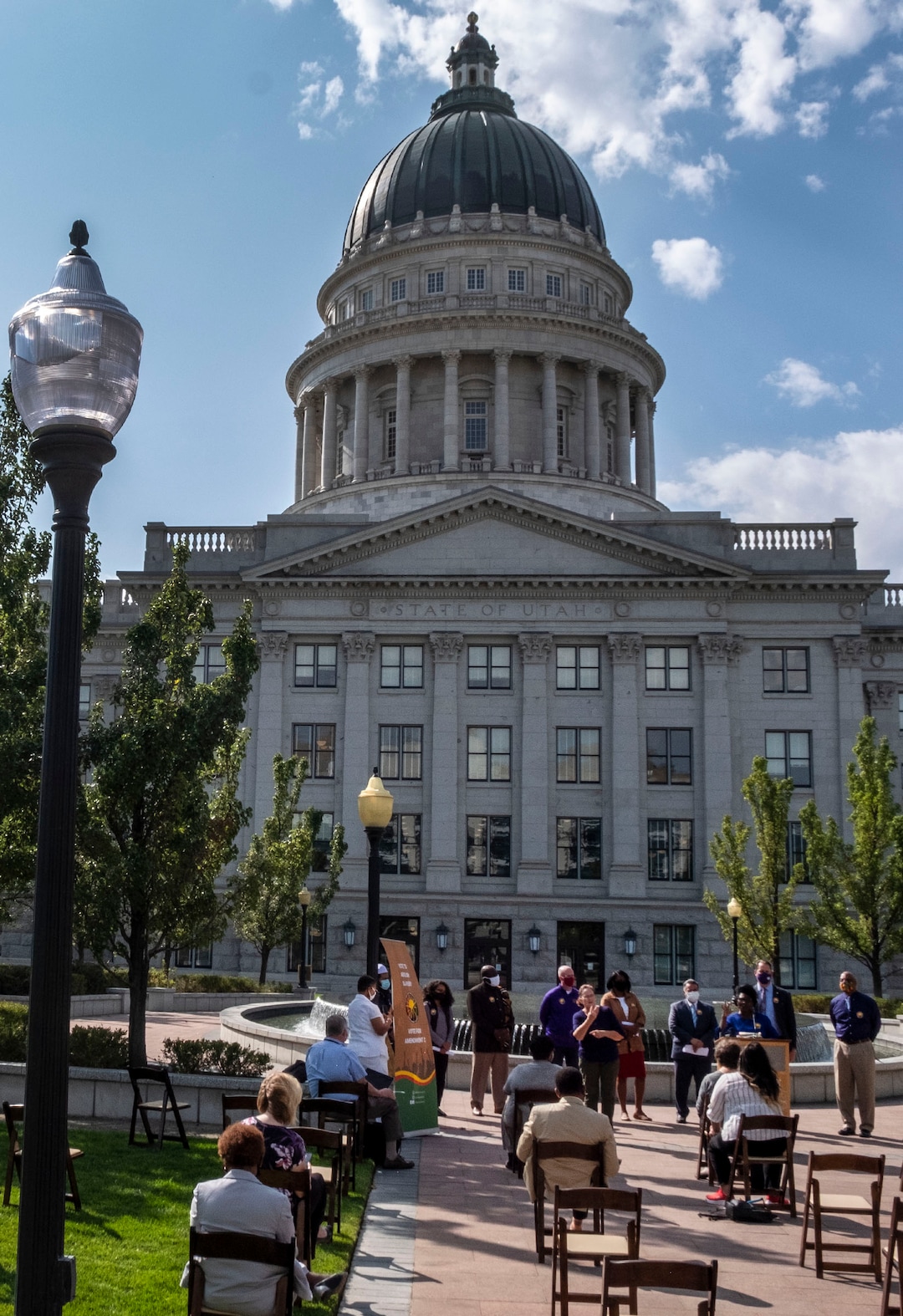 (Leah Hogsten  |  The Salt Lake Tribune)  A coalition of politicians, religious leaders and civil rights activists are urged Utahns to pass Amendment C on the ballot to remove old wording in the state constitution, Sept. 22, 2020, that they say still allows slavery as a punishment for crime.