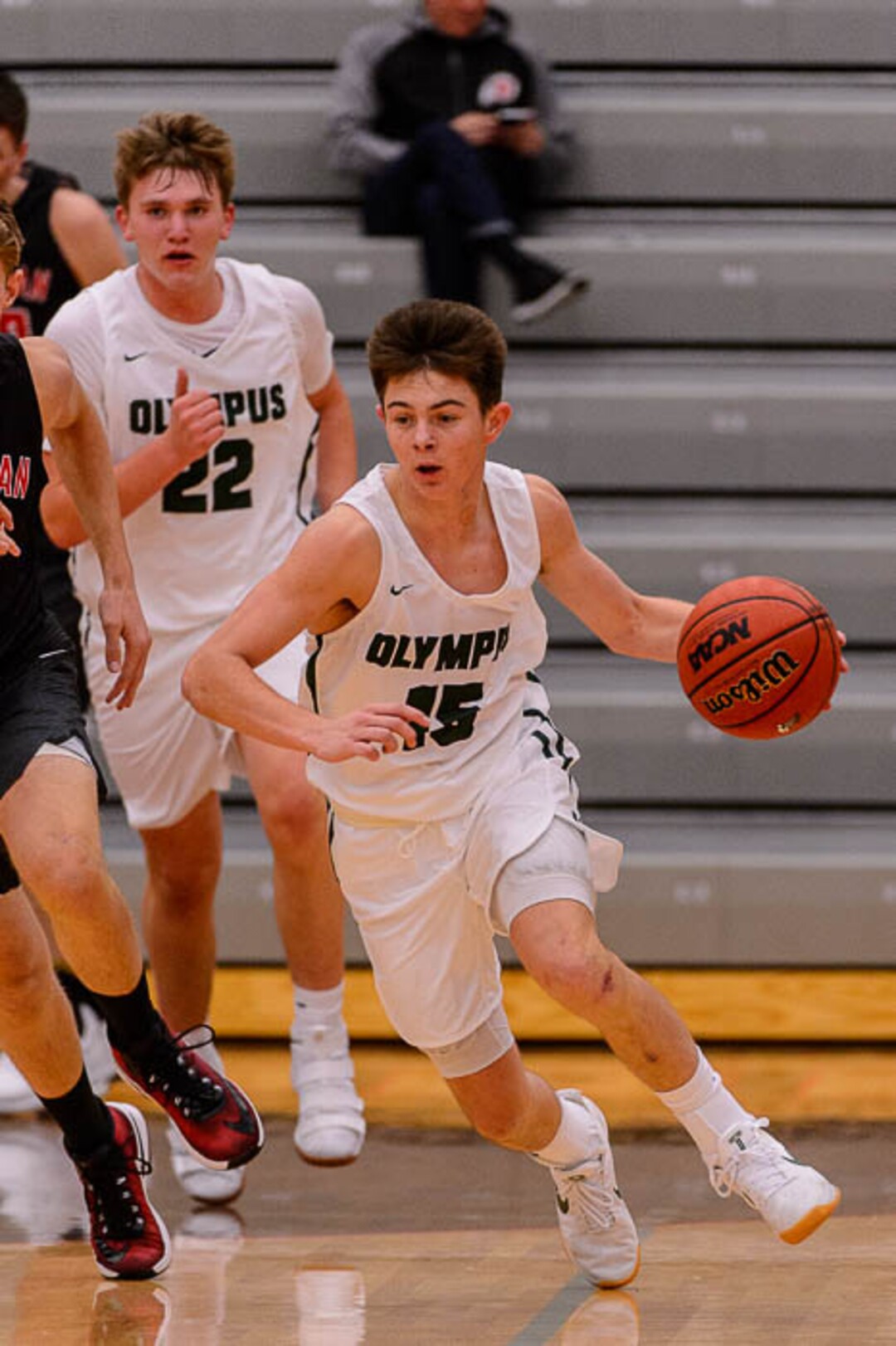 (Trent Nelson | The Salt Lake Tribune)  Olympus's Rylan Jones as American Fork hosts Olympus in the Utah Elite Eight tournament, Saturday December 9, 2017.