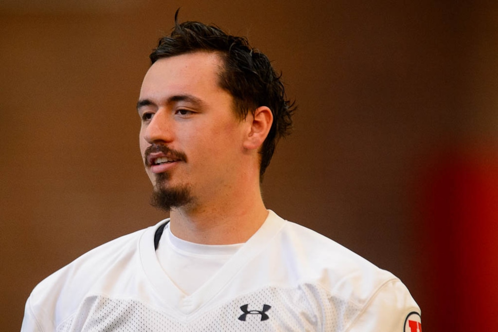 (Trent Nelson | The Salt Lake Tribune)  University of Utah quarterback Cameron Rising at the first day of spring football practice in Salt Lake City on Monday March 4, 2019.