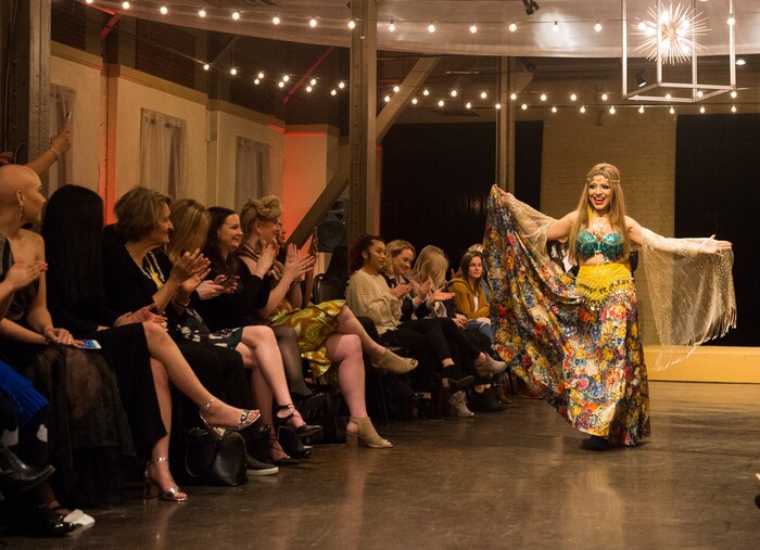 (Rick Egan  |  The Salt Lake Tribune)   Milly from Lebanon walks the runway during the 8th Annual Women of the World Fashion Show. The fashion show fund is raiser for the non-profit that seeks to help refugees settle in a new culture. Wednesday, March 7, 2018.