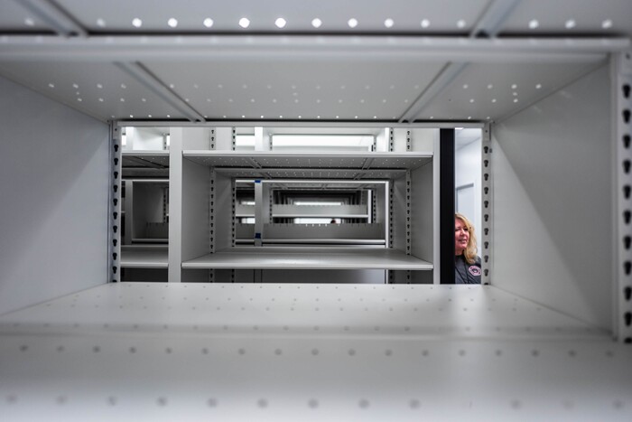 (Trent Nelson  |  The Salt Lake Tribune) Chief Colleen Jacobs leads a tour of the West Valley City police department's new offices at the Fairbourne City Center on Tuesday Oct. 15, 2019.