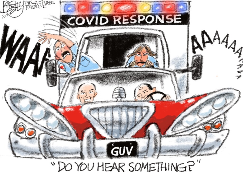 (Pat Bagley | The Salt Lake Tribune) This cartoon, titled "Heard Immunity," appears in The Salt Lake Tribune on Sunday, July 12, 2020.