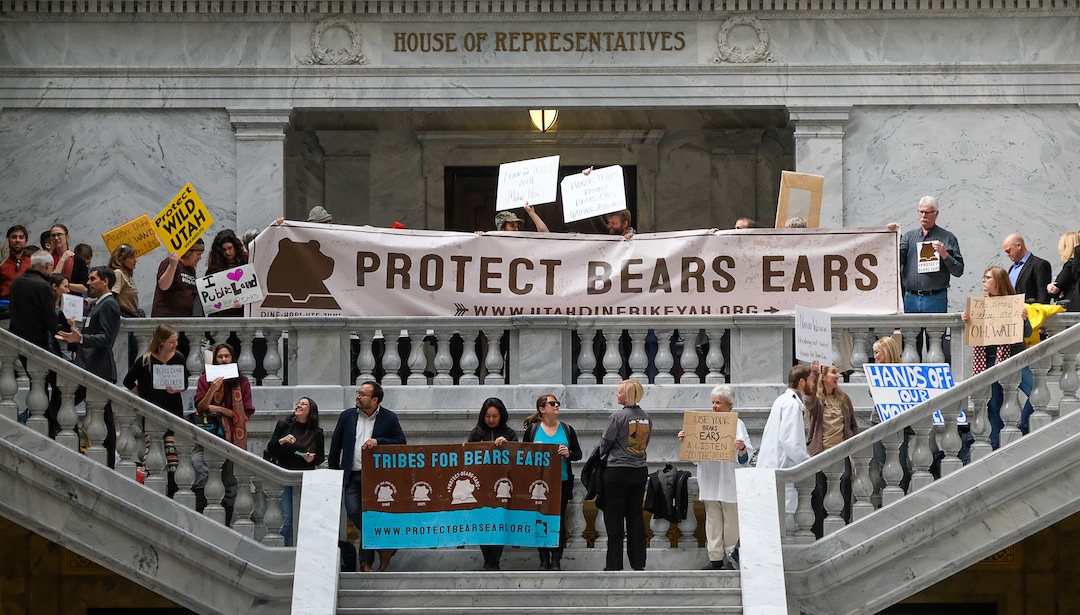 Francisco Kjolseth | The Salt Lake TribuneSupporters of Bears Ears National Monument gather to protest movement by republicans at the Utah Capitol to move HCR11 and HCR12, resolutions asking President Donald Trump to erase the Bears Ears and alter Grand Staircase-Escalante national monuments, directly to the House floor for debate on Tuesday, Jan. 31, 2017.