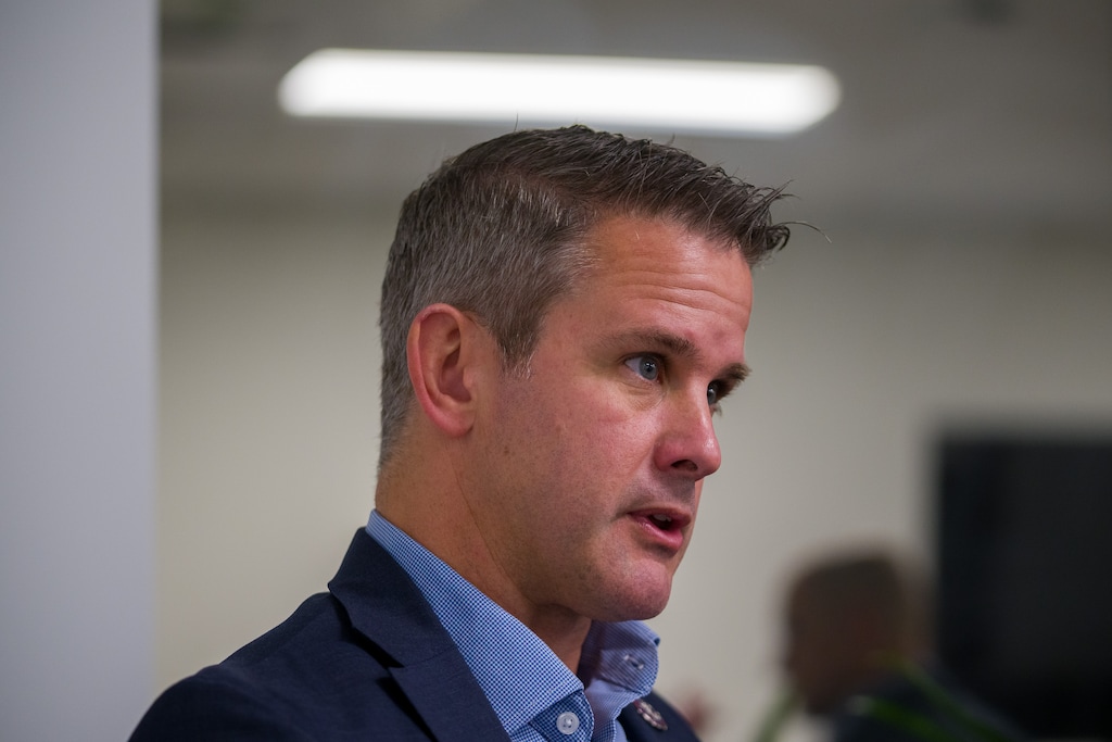 (Trent Nelson  |  The Salt Lake Tribune) Rep. Adam Kinzinger speaks during an interview in Salt Lake City on Wednesday, Oct. 27, 2021.