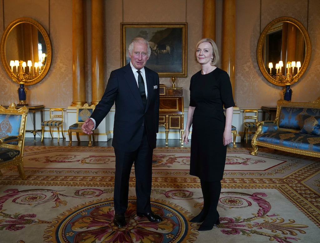 (Yui Mok | Pool) Britain's King Charles III during his first audience with Prime Minister Liz Truss at Buckingham Palace, London, Friday, Sept. 9, 2022.