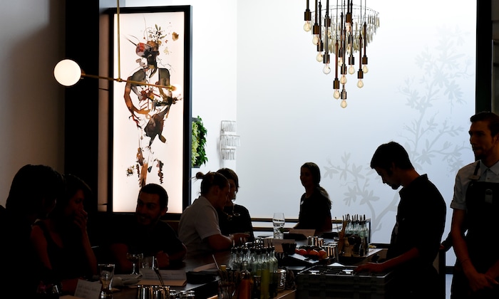 (Francisco Kjolseth  |  The Salt Lake Tribune)  Post Office Place, a new bar by the same owners as Takashi, located next door, welcomes patrons on Tuesday, June 19, 2018. One of the main reasons Takashi and Tamara Gibo opened this downtown watering hole is so that their patrons could have a drink while waiting for a seat at Takashi where the wait can sometimes be an hour long and liquor laws don't allow cocktails unless you are seated.