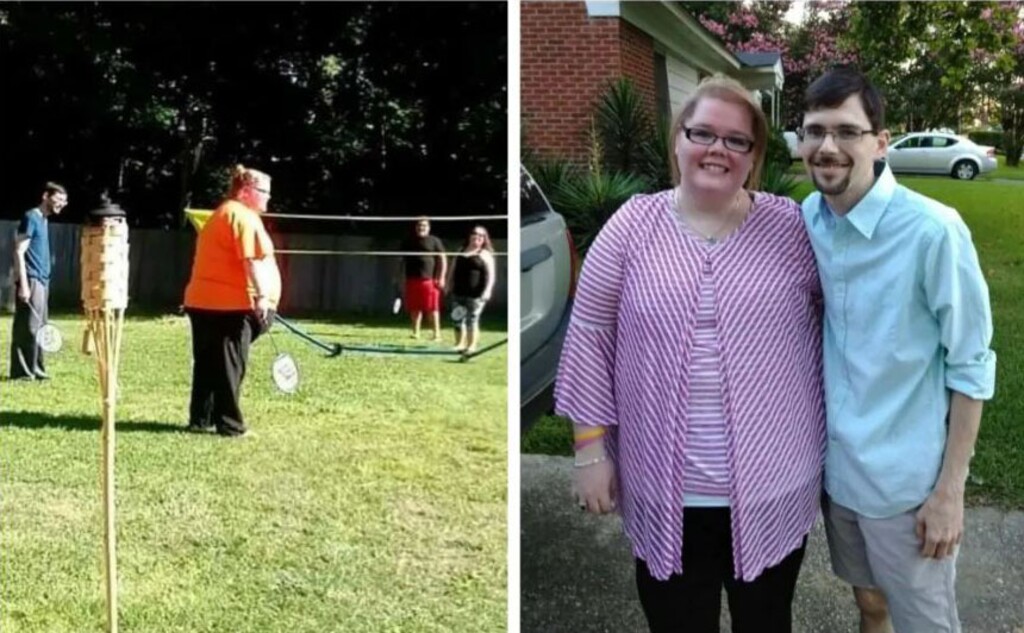 (Photo courtesy of Kayla Rahn) Kayla Rahn, left, before her surgery to remove a massive ovarian cyst and with her boyfriend, Jonathan Pittman, several weeks after the operation.