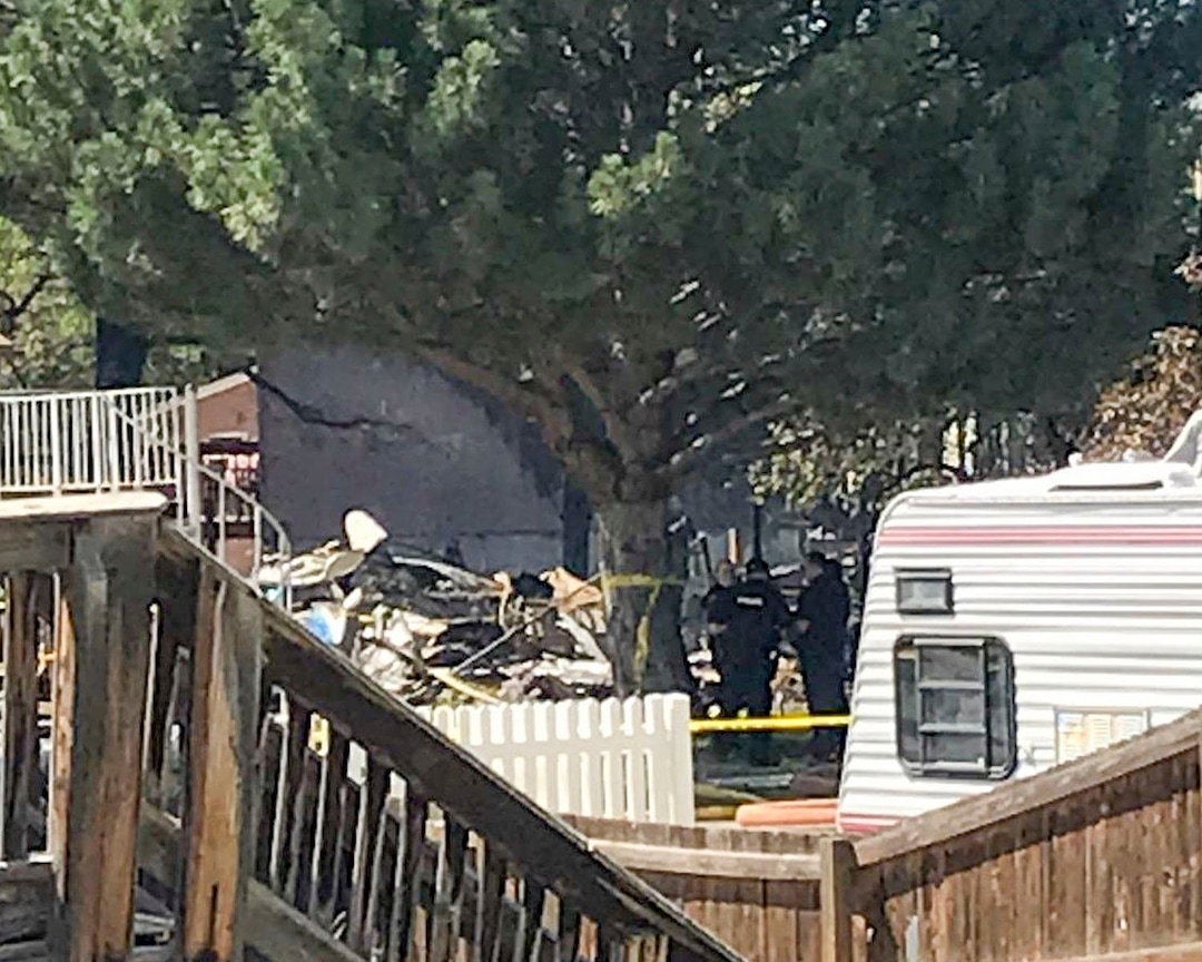 (Photo courtesy of Robert Arallano) A plane crashed into a West Jordan neigborhood at Old Bingham Highway and Newcastle Rd., July 25, 2020.