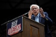(Bethany Baker | The Salt Lake Tribune) Sen. Bernie Sanders, I-Vt., speaks during a rally at the University of Utah in Salt Lake City on Sunday, April 13, 2025.