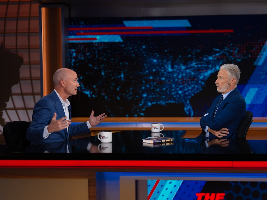 (Matt Wilson | Comedy Central’s "The Daily Show") Utah Gov. Spencer Cox discusses his new book, "Off Ramp: How to Be a Peacemaker in an Age of Contempt," with host Jon Stewart, touching on the killing of conservative commentator Charlie Kirk, power dynamics and Utah's LGBTQ+ nondiscrimination law.