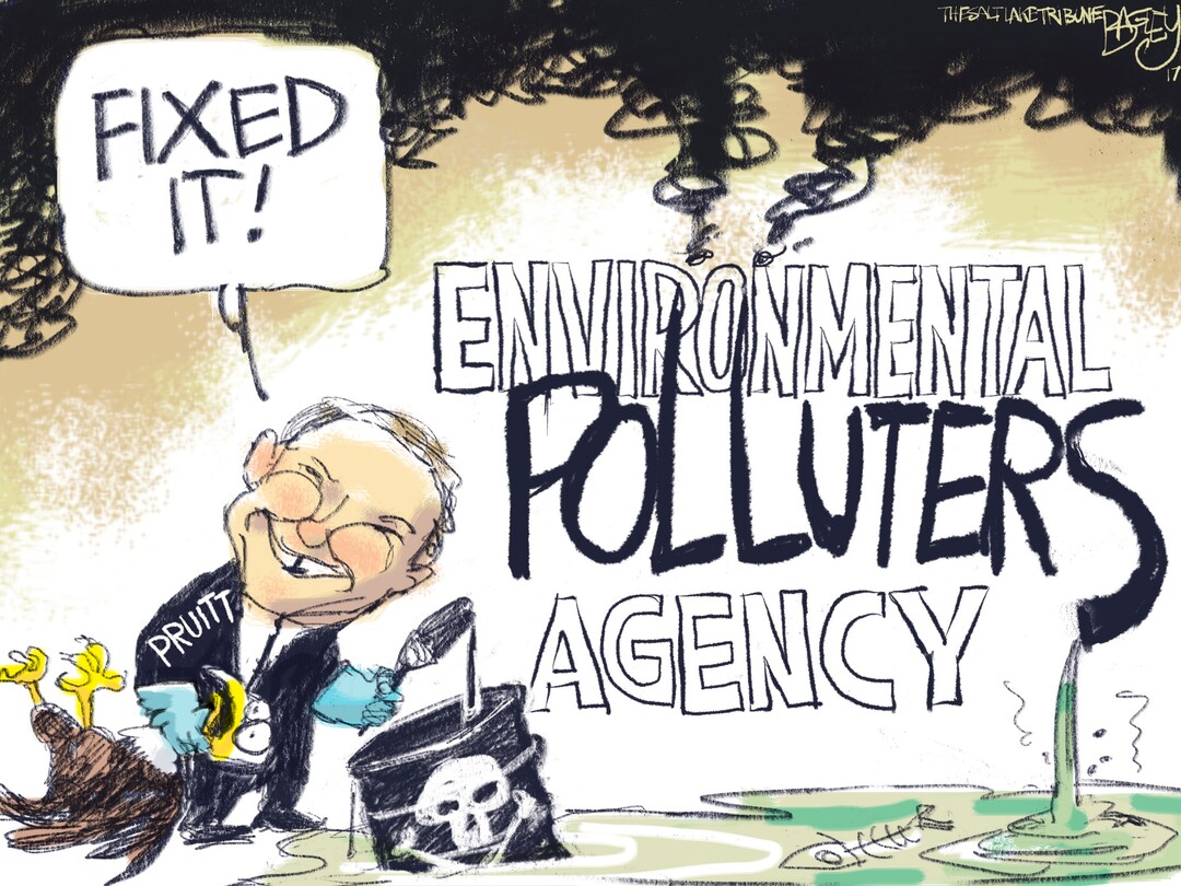 (Pat Bagley | The Salt Lake Tribune) This Pat Bagley cartoon, titled "Pollutionpalooza," appears in The Salt Lake Tribune on Monday, Oct. 9, 2017.