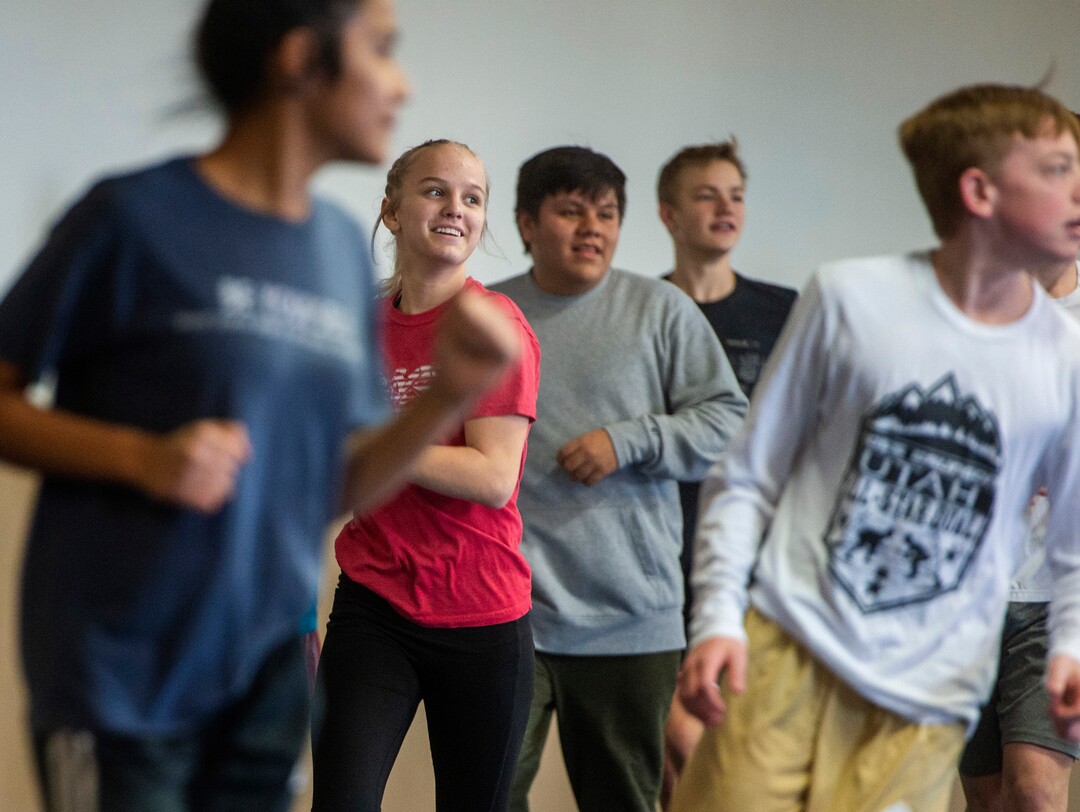 (Rick Egan | The Salt Lake Tribune)   Sage Mortimer, the best female wrestler in Utah and one of the best in the country, works out with her team at American leadership Academy, Thursday, Feb. 4, 2021.