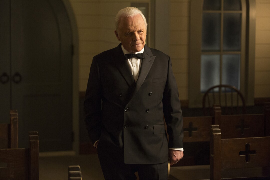 This image released by HBO shows Anthony Hopkins in a scene from "Westworld." Hopkins was nominated for an Emmy Award for outstanding lead actor in a drama series on Thursday, July 13, 2017. The Emmy Awards ceremony, airing Sept. 17 on CBS, will be hosted by Stephen Colbert.  (HBO via AP)
