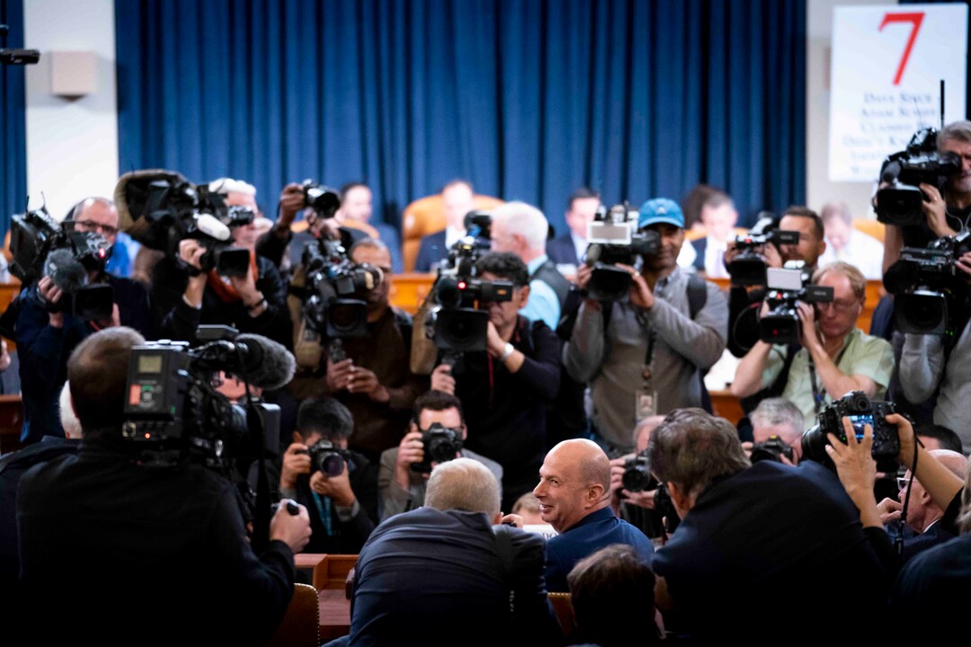 (Doug Mills  |  Pool Photo via AP) U.S. Ambassador to the European Union Gordon Sondland arrives to testify before the House Intelligence Committee on Capitol Hill in Washington, Wednesday, Nov. 20, 2019, during a public impeachment hearing of President Donald Trump's efforts to tie U.S. aid for Ukraine to investigations of his political opponents. 
