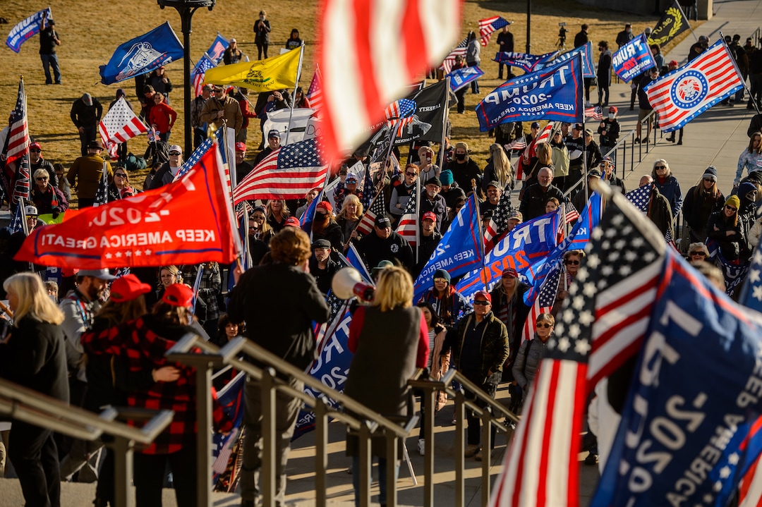 (Trent Nelson  |  The Salt Lake Tribune) Trump supporters gathered at the State Capitol in Salt Lake City on Wednesday, Jan. 6, 2021.