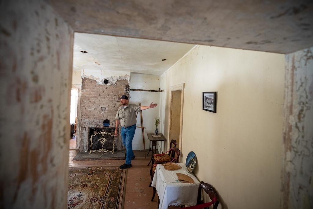 (Trent Nelson | The Salt Lake Tribune) Chris Merritt at the oldest surviving building from what was originally Camp Douglas in Salt Lake City on Monday, Aug. 3, 2026.