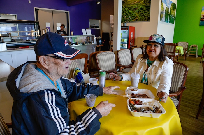 (Francisco Kjolseth  |  The Salt Lake Tribune)  Larry and Tess Malabey enjoy desert after a hearty meal at BFF Turon, a new Filipino restaurant in West Jordan that serves up turo-turo or cafeteria style food. The couple say they visit the restaurant almost daily since they only leave a few blocks away.