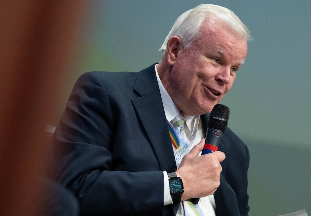 (Francisco Kjolseth  | The Salt Lake Tribune) Emeritus general authority Seventy Steven Snow answers questions at the Gather Conference on LGBTQ+ issues within the church at the Utah Valley Convention Center in Provo on Friday, June 27, 2025.