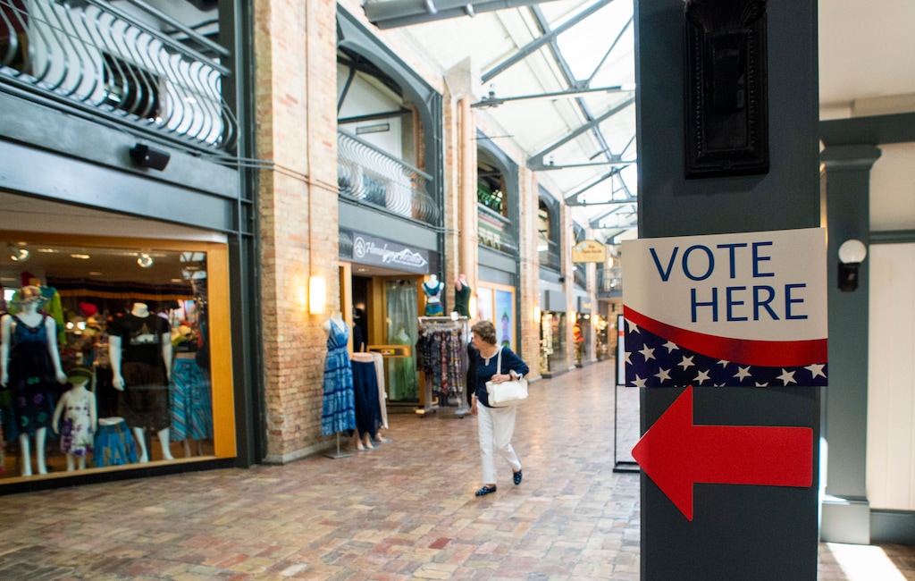 (Rick Egan  |  The Salt Lake Tribune)  Early voters cast their ballots at Trolley Square, Monday, Aug. 12, 2019.