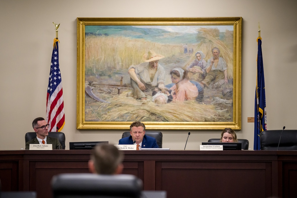 (Trent Nelson  |  The Salt Lake Tribune) Sen. Todd Weiler, R-Woods Cross, asks a question during a hearing on John Nielsen's nomination to the Utah Supreme Court at the Utah Capitol in Salt Lake City on Thursday, Oct. 30, 2025.